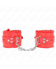 KINK MUNEQUERAS FORRADAS CON AGUJEROS CUADRADOS ROJO Y CORREA ROJO AJUSTABLE 17 29 CM X 6 CM