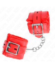 KINK MUNEQUERAS FORRADAS CON AGUJEROS CUADRADOS ROJO Y CORREA ROJO AJUSTABLE 17 29 CM X 6 CM