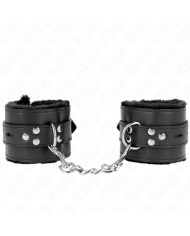 KINK MUNEQUERAS FORRADAS CON AGUJEROS CUADRADOS NEGRO Y CORREA NEGRO AJUSTABLE 17 29 CM X 6 CM