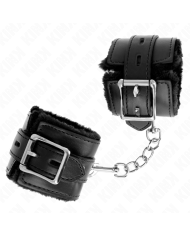 KINK MUNEQUERAS FORRADAS CON AGUJEROS CUADRADOS NEGRO Y CORREA NEGRO AJUSTABLE 17 29 CM X 6 CM
