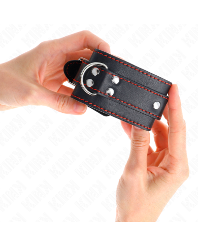 KINK MUNEQUERAS NEGRO CON DETALLES EN ROJO AJUSTABLE 20 28 CM X 55 CM