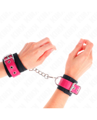 KINK MUNEQUERAS DE NYLON NEGRO CON CORREA POLIPIEL FUSCIA AJUSTABLE 19 29 CM X 51 CM