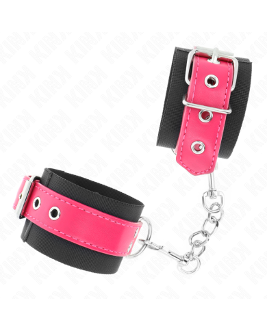 KINK MUNEQUERAS DE NYLON NEGRO CON CORREA POLIPIEL FUSCIA AJUSTABLE 19 29 CM X 51 CM