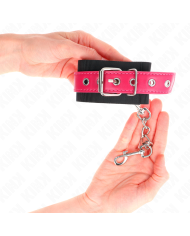 KINK MUNEQUERAS DE NYLON NEGRO CON CORREA POLIPIEL FUSCIA AJUSTABLE 19 29 CM X 51 CM