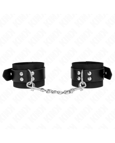 KINK MUNEQUERAS DE NYLON NEGRO CON CORREA CUERO NEGRO AJUSTABLE 19 29 CM X 51 CM