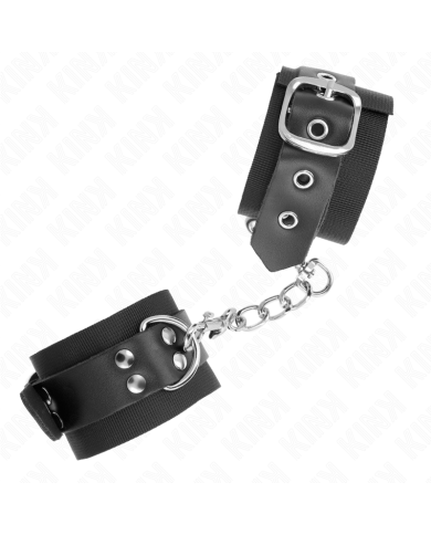 KINK MUNEQUERAS DE NYLON NEGRO CON CORREA CUERO NEGRO AJUSTABLE 19 29 CM X 51 CM