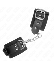KINK MUNEQUERAS DE NYLON NEGRO CON CORREA CUERO NEGRO AJUSTABLE 19 29 CM X 51 CM