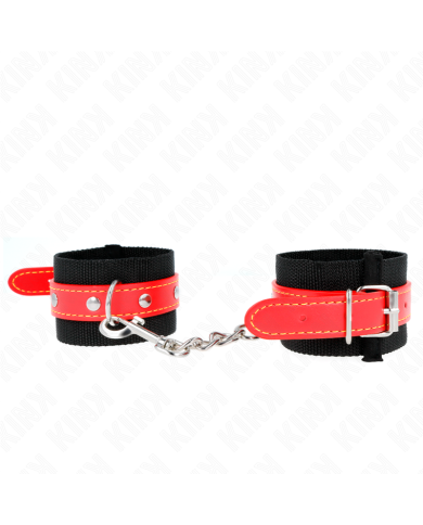 KINK MUNEQUERAS DE NYLON NEGRO CON CORREA POLIPIEL ROJO AJUSTABLE 19 24 CM X 55 CM