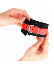 KINK MUNEQUERAS DE NYLON NEGRO CON CORREA POLIPIEL ROJO AJUSTABLE 19 24 CM X 55 CM
