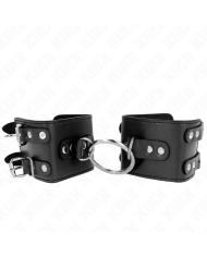 KINK MUNEQUERAS FIJAS CON ANILLA Y TACHUELAS NEGRO AJUSTABLE 17 22 CM X 65 CM