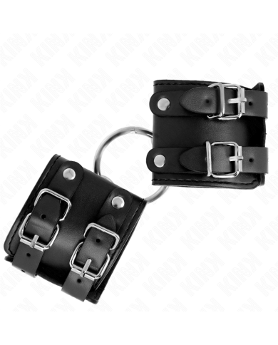 KINK MUNEQUERAS FIJAS CON ANILLA Y TACHUELAS NEGRO AJUSTABLE 17 22 CM X 65 CM