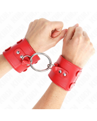 KINK MUNEQUERAS FIJAS CON ANILLA Y TACHUELAS ROJO AJUSTABLE 17 22 CM X 65 CM
