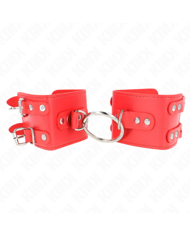 KINK MUNEQUERAS FIJAS CON ANILLA Y TACHUELAS ROJO AJUSTABLE 17 22 CM X 65 CM