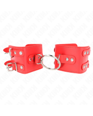 KINK MUNEQUERAS FIJAS CON ANILLA Y TACHUELAS ROJO AJUSTABLE 17 22 CM X 65 CM