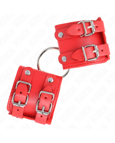 KINK MUNEQUERAS FIJAS CON ANILLA Y TACHUELAS ROJO AJUSTABLE 17 22 CM X 65 CM
