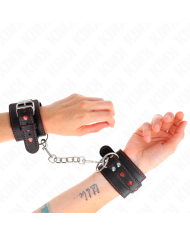 KINK MUNEQUERAS NEGRO CON INCRUSTACION DE CORAZON ROJO AJUSTABLE 21 28 CM X 55 CM