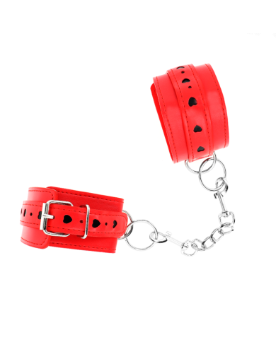 KINK MUNEQUERAS ROJO CON INCRUSTACION DE CORAZON NEGRO AJUSTABLE 21 28 CM X 55 CM