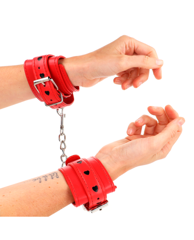 KINK MUNEQUERAS ROJO CON INCRUSTACION DE CORAZON NEGRO AJUSTABLE 21 28 CM X 55 CM
