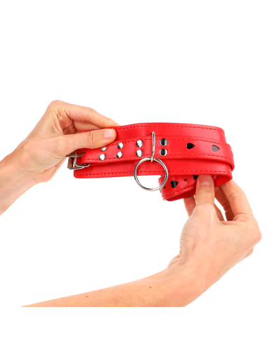 KINK MUNEQUERAS ROJO CON INCRUSTACION DE CORAZON NEGRO AJUSTABLE 21 28 CM X 55 CM