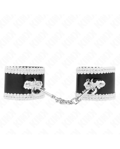 KINK MUNEQUERAS NEGRO CON ENCAJE DECORATIVO BLANCO AJUSTABLE 20 23 CM X 55 CM