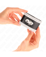 KINK MUNEQUERAS NEGRO CON ENCAJE DECORATIVO BLANCO AJUSTABLE 20 23 CM X 55 CM