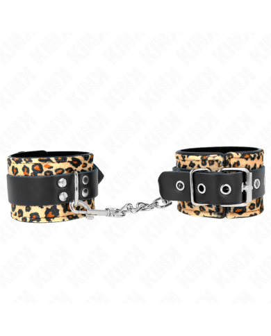 KINK MUNEQUERAS DE CUERO ESTILO LEOPARDO AJUSTABLE 18 29 CM X 55 CM