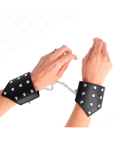 KINK MUNEQUERAS ESTILO PUNTIAGUDO NEGRO CON CADENA AJUSTABLE 17 23 CM X 85 CM