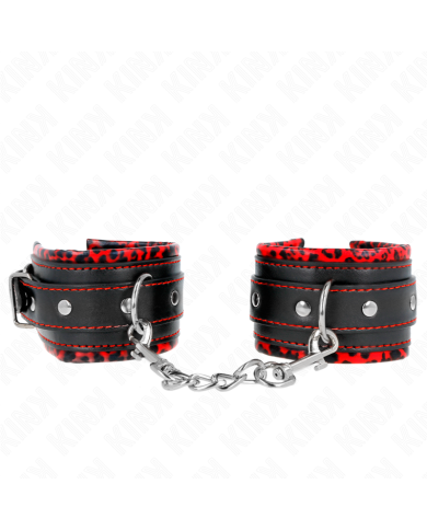 KINK MUNEQUERAS FORRADAS ROJO NEGRO AJUSTABLE 17 29 CM X 6 CM
