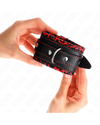 KINK MUNEQUERAS FORRADAS ROJO NEGRO AJUSTABLE 17 29 CM X 6 CM