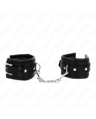 KINK MUNEQUERAS NEGRO CON HEBILLA DE DIAMANTES DE IMITACION AJUSTABLE 25 32 CM X 55 CM