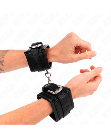 KINK MUNEQUERAS NEGRO CON HEBILLA DE DIAMANTES DE IMITACION AJUSTABLE 25 32 CM X 55 CM