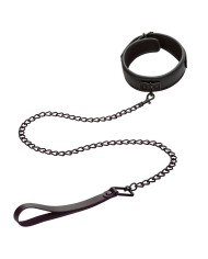 CALEXOTICS NOCTURNAL COLLAR Y CORREA CUERO AJUSTABLE NEGRO