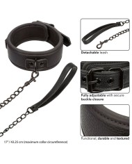 CALEXOTICS NOCTURNAL COLLAR Y CORREA CUERO AJUSTABLE NEGRO