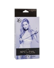CALEXOTICS NOCTURNAL COLLAR Y CORREA CUERO AJUSTABLE NEGRO