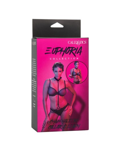 CALEXOTICS EUPHORIA COLLAR HALTER Y CORREA CON CADENA