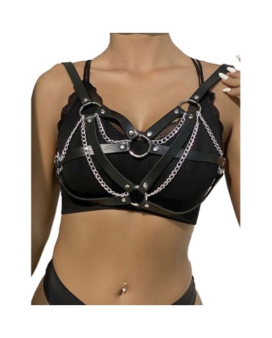 SUBBLIME 953713 CINTURON DE BONDAGE PUNK HEBILLA METAL NEGRO TALLA UNICA