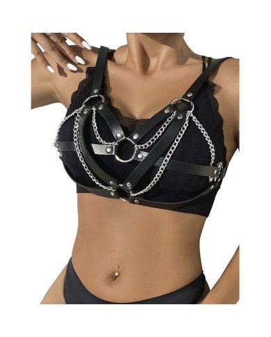 SUBBLIME 953713 CINTURON DE BONDAGE PUNK HEBILLA METAL NEGRO TALLA UNICA