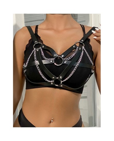 SUBBLIME 953713 CINTURON DE BONDAGE PUNK HEBILLA METAL NEGRO TALLA UNICA