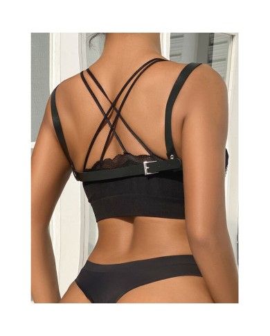 SUBBLIME 953713 CINTURON DE BONDAGE PUNK HEBILLA METAL NEGRO TALLA UNICA