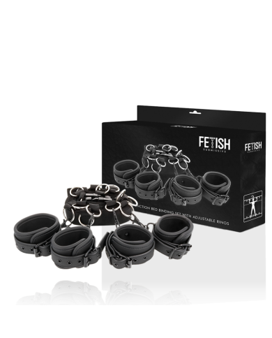 FETISH SUBMISSIVE SET ATADURAS CAMA LUXURY CON FORRO DE NEOPRENO