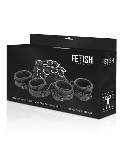 FETISH SUBMISSIVE SET ATADURAS CAMA LUXURY CON FORRO DE NEOPRENO