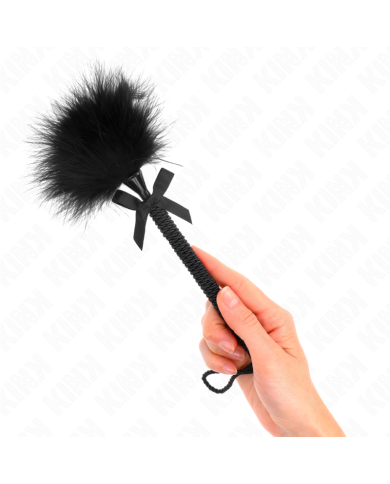 KINK MASAJEADOR DE CUERDA DE NAILON CON PLUMAS PARA COSQUILLAS Y LAZO NEGRO 25 CM