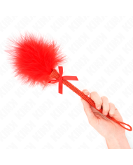 KINK MASAJEADOR DE CUERDA DE NAILON CON PLUMAS PARA COSQUILLAS Y LAZO ROJO 25 CM