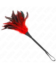 KINK PLUMAS DE POLLO PARA COSQUILLAS CON FORMA CUERNO DE CRIADA ROJO 36 CM