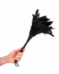KINK PLUMAS DE POLLO PARA COSQUILLAS CON FORMA CUERNO DE CRIADA NEGRO 36 CM