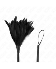 KINK PLUMAS DE POLLO PARA COSQUILLAS CON FORMA CUERNO DE CRIADA NEGRO 36 CM