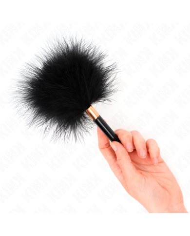 KINK PLUMAS PARA COSQUILLAS METAL DORADO NEGRA 18 CM