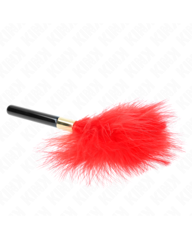 KINK PLUMAS PARA COSQUILLAS METAL DORADO ROJO 18 CM