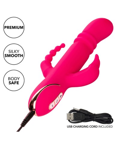 CALEXOTICS JACK FANTASY TRIPLE VIBRADOR CALENTABLE RABBIT ROSA