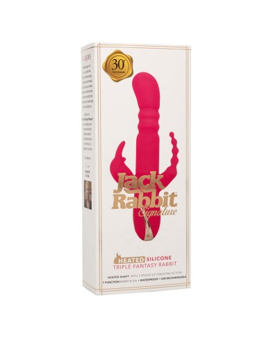 CALEXOTICS JACK FANTASY TRIPLE VIBRADOR CALENTABLE RABBIT ROSA